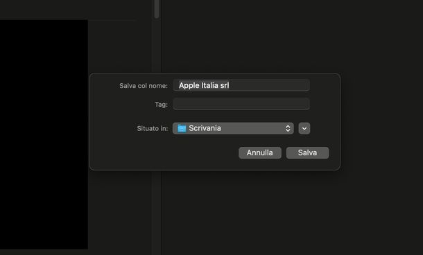 App Contatti macOS
