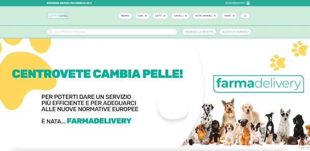 home page sito centrovete