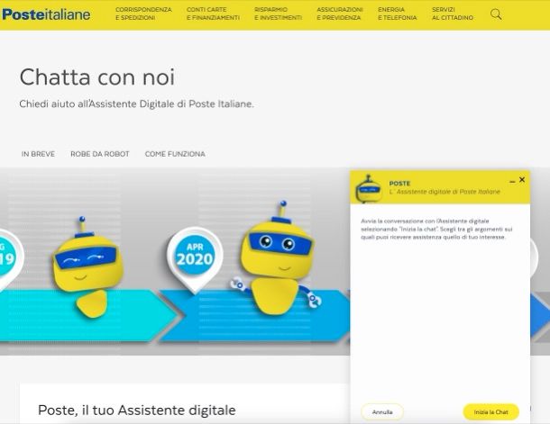Scrivere a Poste italiane