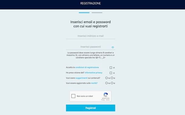Registrarsi su TIMVISION