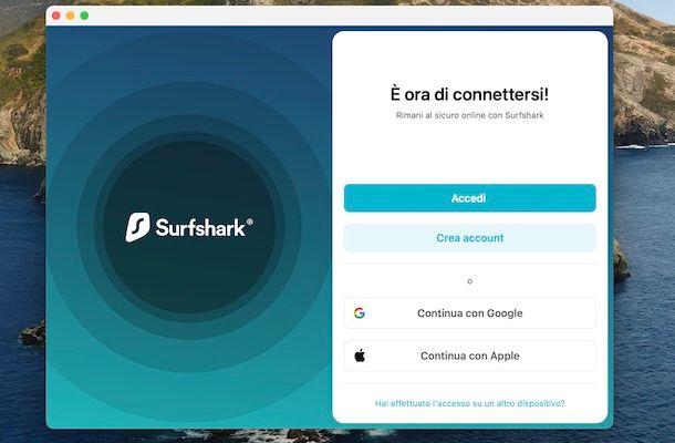 Accedere a Surfshark