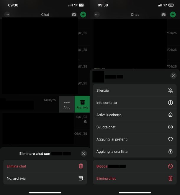 Eliminare chat WhatsApp iPhone