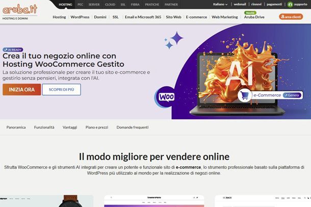 hosting woocommerce Aruba