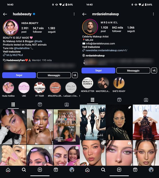 Migliori profili Instagram make-up