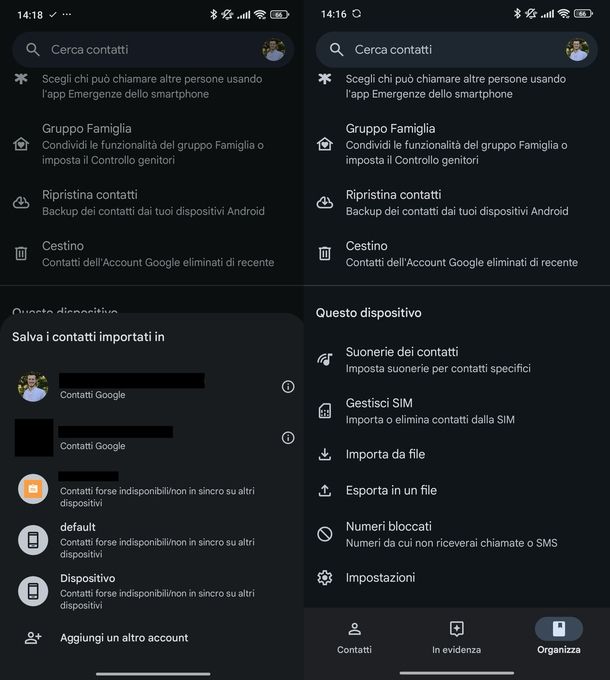 App Contatti Google