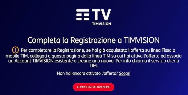 Attivazione TIMVISION