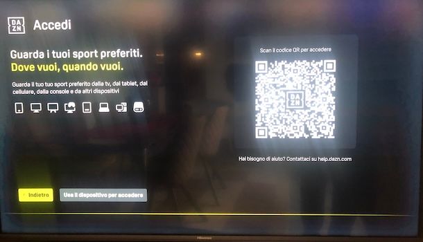 Accedere a DAZN da Smart TV