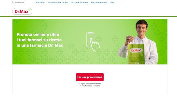 servizio di prenotazione farmaci con ricetta sito DrMax