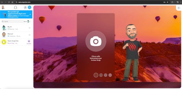 Web app Snapchat