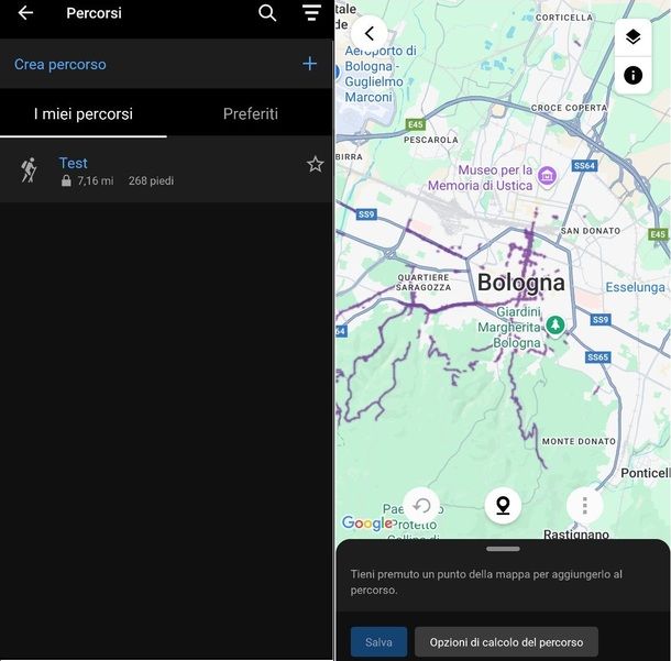 Connect mobile crea tracce GPX