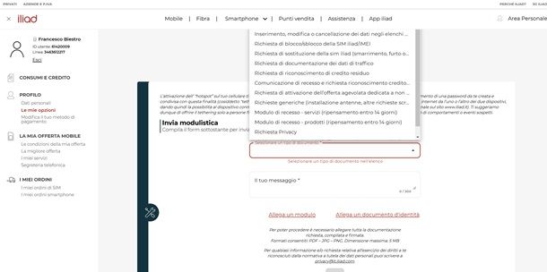 blocco sim iliad online