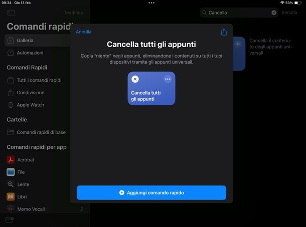 eliminare link copiato