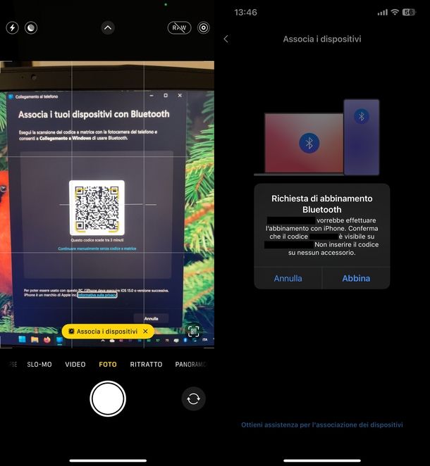 Collegamento al telefono iPhone Windows
