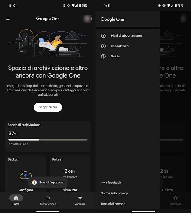 Disattivare abbonamento Google Foto