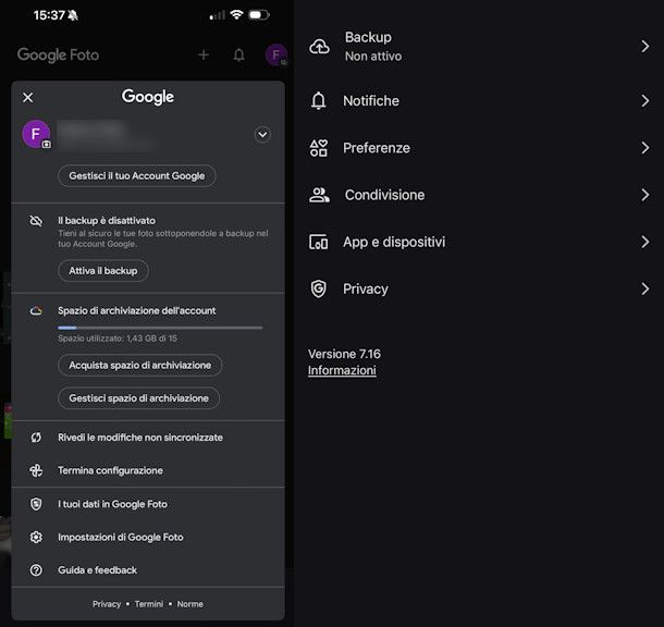 Disattivare Google Foto da iPhone