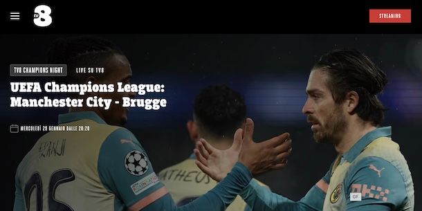 Champions League su TV8