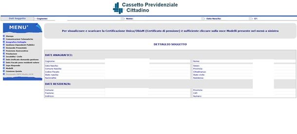 Il Cassetto Previdenziale Cittadino dell'INPS