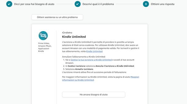 Assistenza Kindle Unlimited