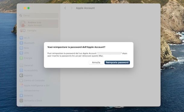Recuperare password Apple da Mac