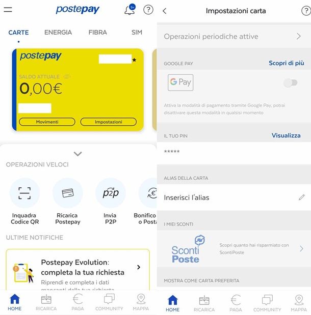 Il procedimento su come recuperare la password Postepay dall'app Postepay
