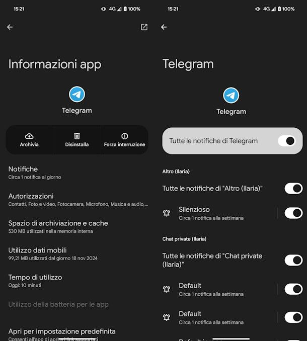 Disattivare notifiche su Android