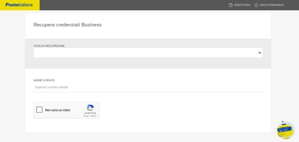 Il procedimento per recuperare la password Postepay Business