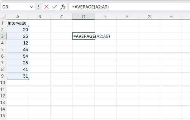 Come fare media su Excel in inglese