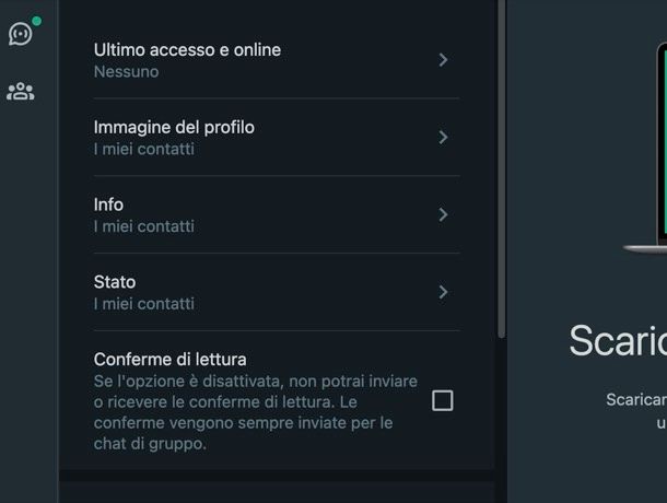 Disattivare conferme di lettura WhatsApp