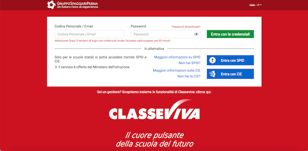 Login ClasseViva