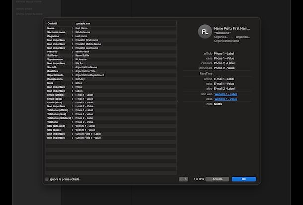 Contatti macOS
