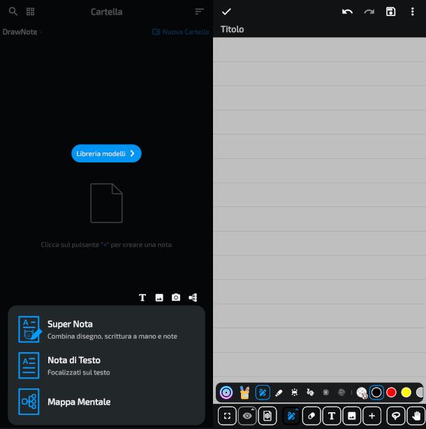 schermate app DrawNote