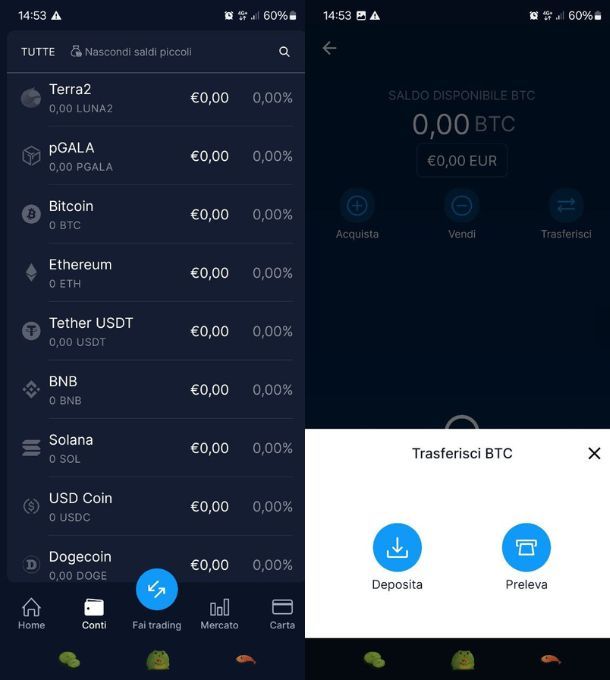 crypto.com inviare btc