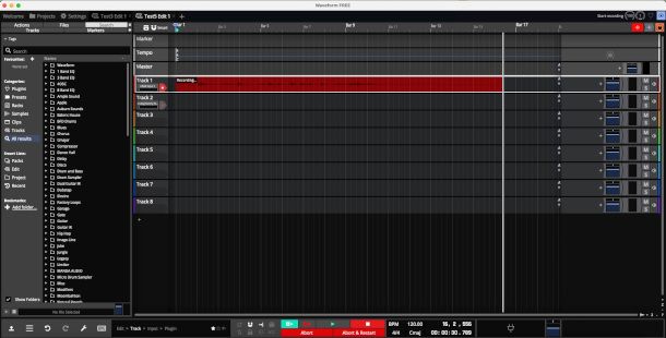 registrazione traccia Waveform
