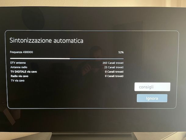 Sintonizzazione automatica Smart TV LG