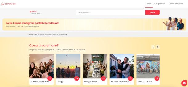 home page sito comehome