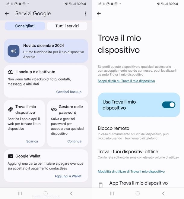 Trova il mio dispositivo soluzioni antifurto integrate