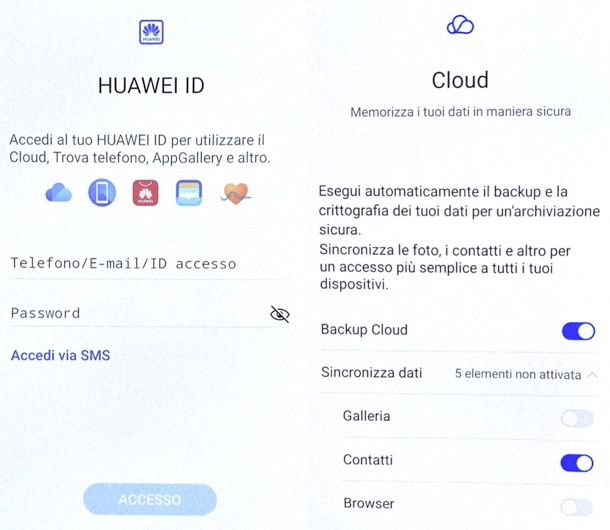 Configurazione iniziale dello smartphone