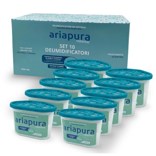Deumidificatore da appendere, confezione da 4 confezioni da 95 g x 500 ml, deumidificatore con cristalli idratanti, per armadi, casa, cucina, garage, umidità e anti muffa (viola