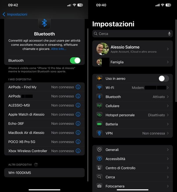 Connettere cuffie Bluetooth iPhone