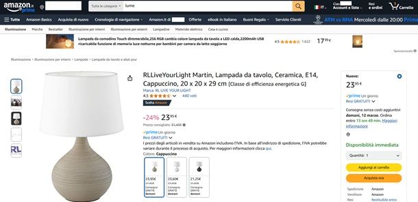 Il procedimento per acquistare un prodotto con Amazon Prime