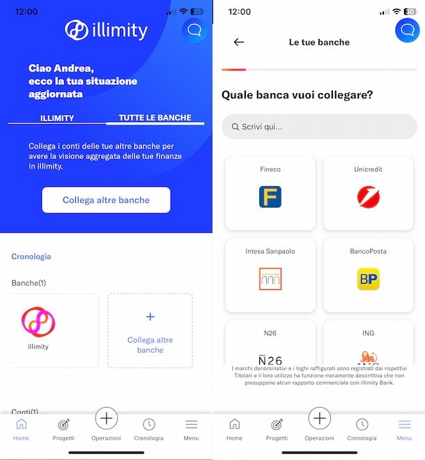 Aggiungere banche su illimity