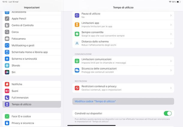 Recuperare codice Tempo di utilizzo