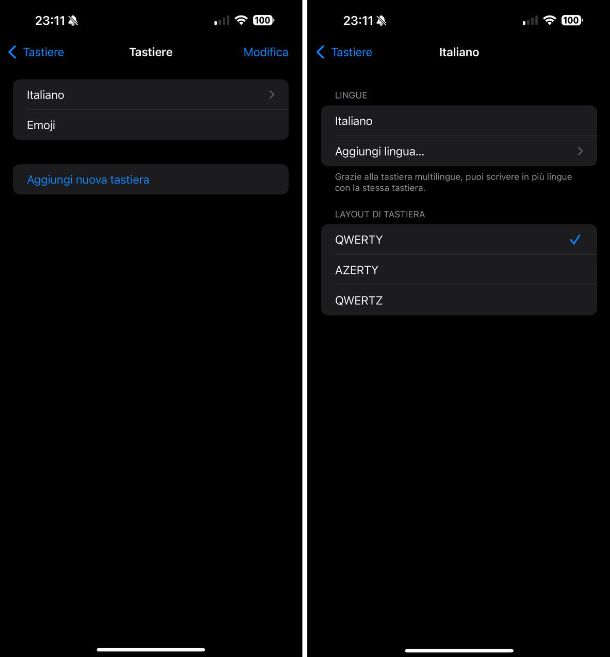 Come cambiare la tastiera QWERTY su iPhone