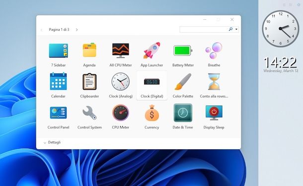 Mettere orologio su desktop su PC Windows