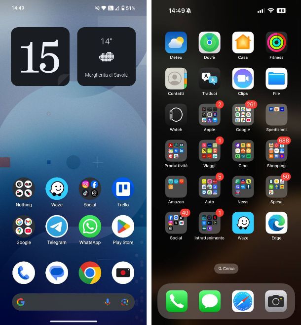 Organizzare le app in cartelle