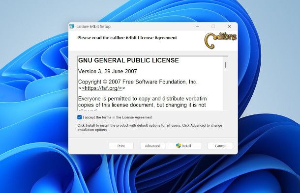 installazione Calibre su Windows