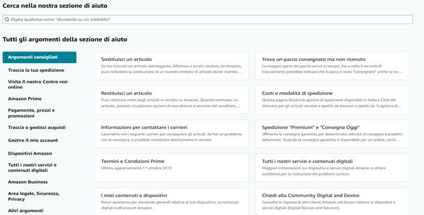 Come contattare il Servizio clienti di Amazon