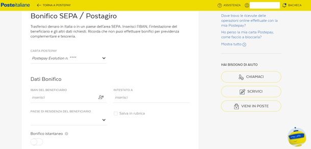 Come compilare il bonifico SEPA Poste Italiane