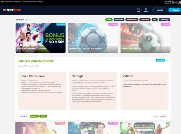 Bonus sport NetBet