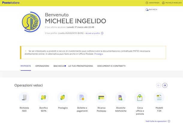 area personale Postepay